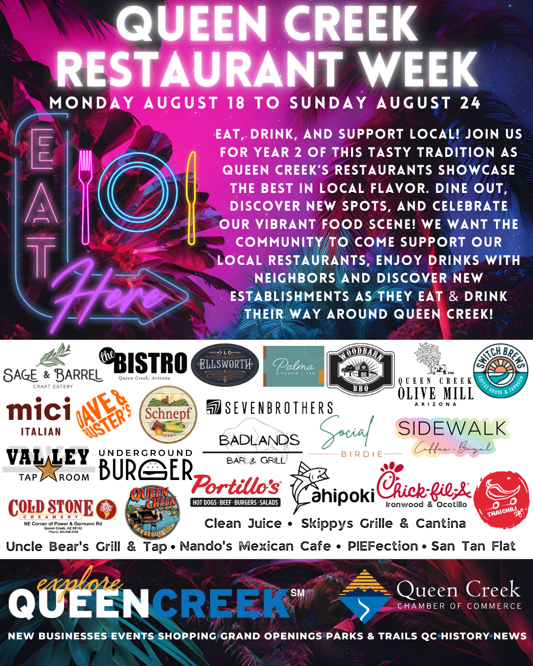 Queen Creek Chamber of Commerce Announces Queen Creek Restaurant Week