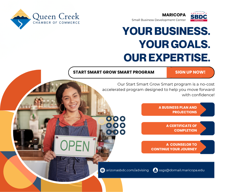 Queen Creek Chamber of Commerce Partners with Maricopa County SBDC to Host Start Smart Grow Smart Business Development Series